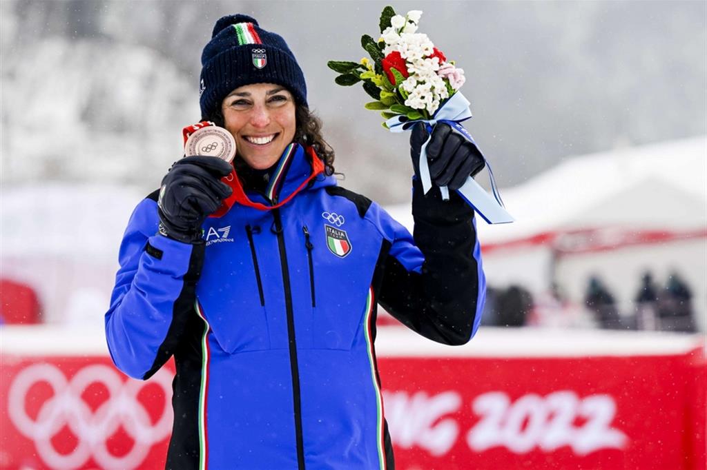 Federica Brignone, medaglia di bronzo in combinata alpina di sci