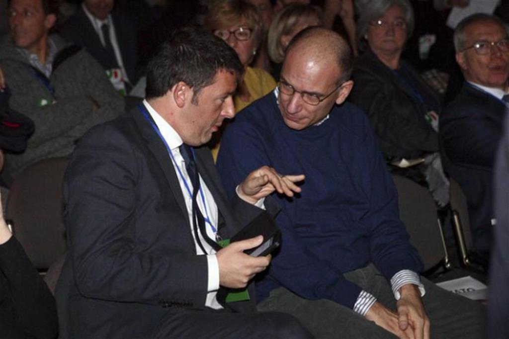 Matteo Renzi ed Enrico Letta.