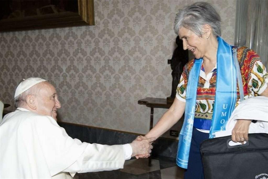 Papa Francesco con Maria Lia Zervino