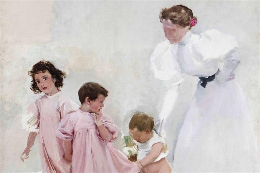 Joaquín Sorolla, “Mia moglie e i miei figli”, 1897-1898 (particolare)