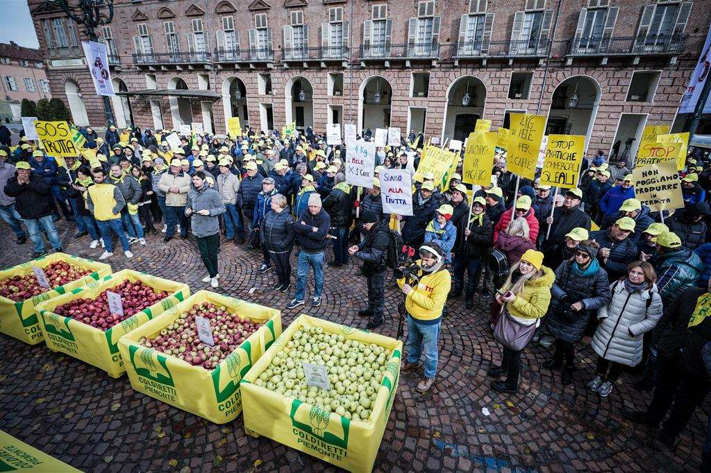 La protesta degli agricoltori della Coldiretti di martedì scorso a Torino