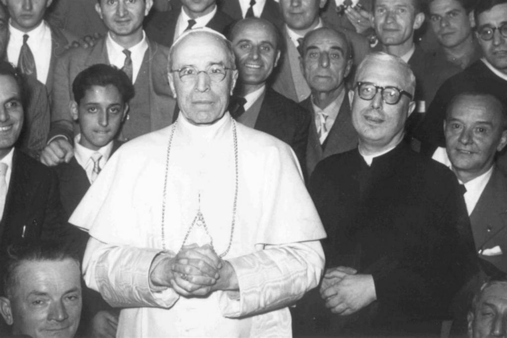 Papa Pio XII e P. Lombardi, ispiratore del Movimento per un Mondo Migliore