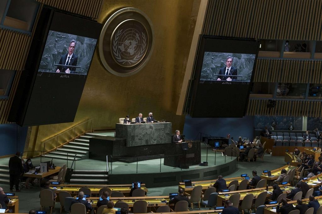 L'intervento del regretariuo dfi Stato Usa, Antony Blinken, alla Conferenza delle parti Onu sul Trattato di non proliferazione delle armi atomiche in corso a New York