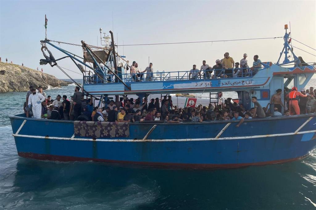 Uno sbarco a Lampedusa