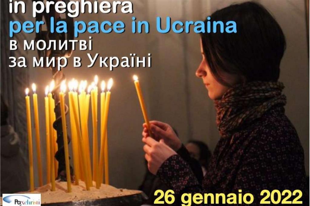Il manifesto preparato da Pax Christi per la giornata di preghiera per l'Ucraina