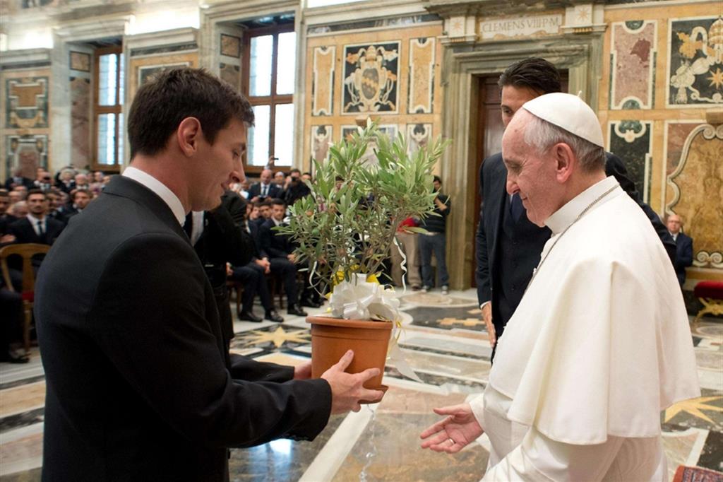 Leo Messi in Vaticano in visita da Papa Francesco