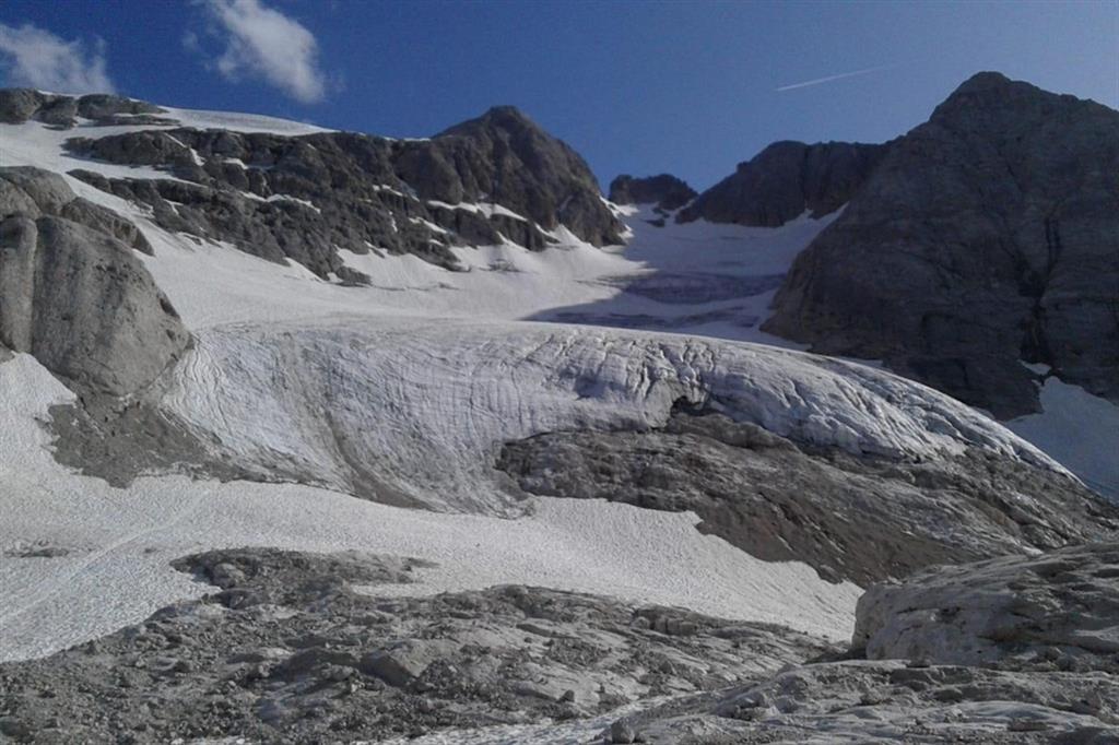Il ghiacciaio della Marmolada nel 2019