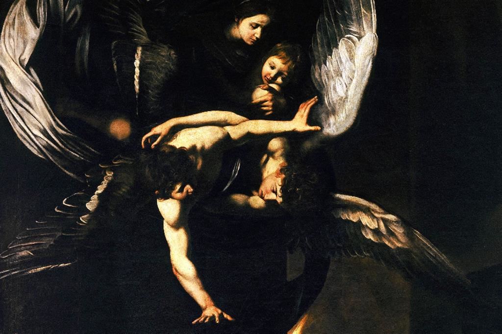 Caravaggio, "Le sette opere di misericordia", particolare