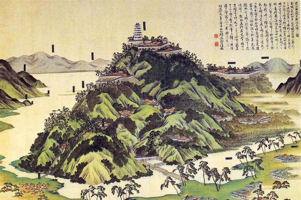 Il castello di Azuchi in un’antica stampa giapponese