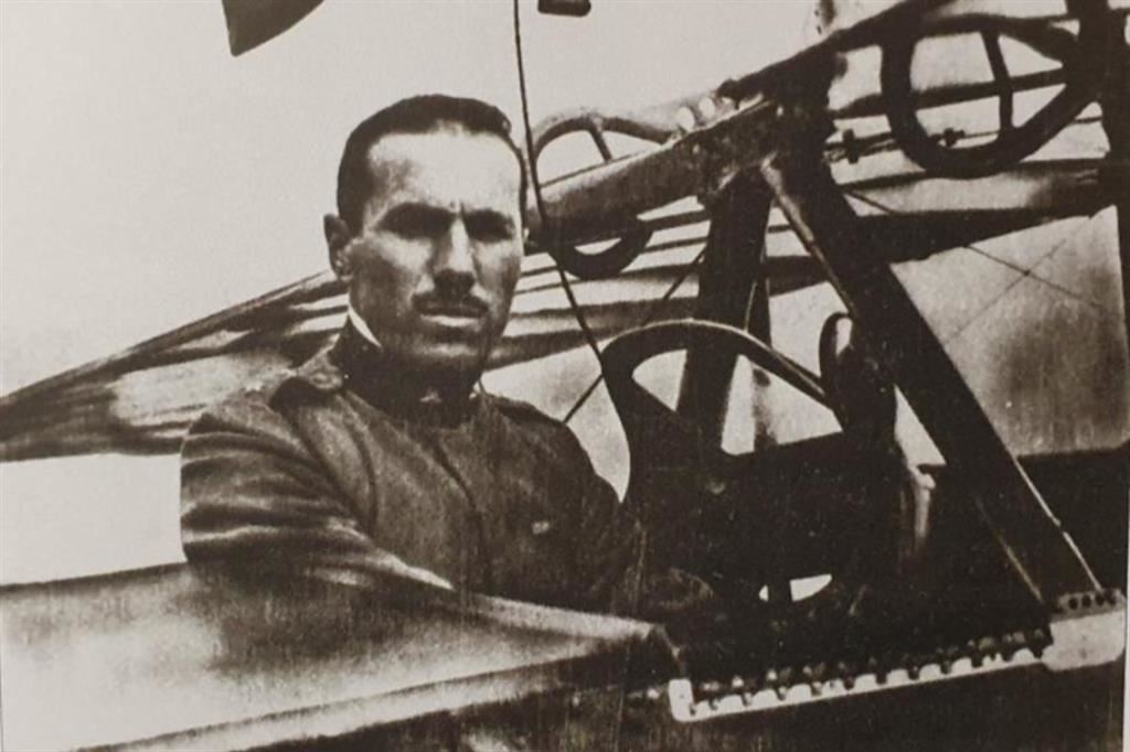 Francesco Baracca a bordo di un Nieuport