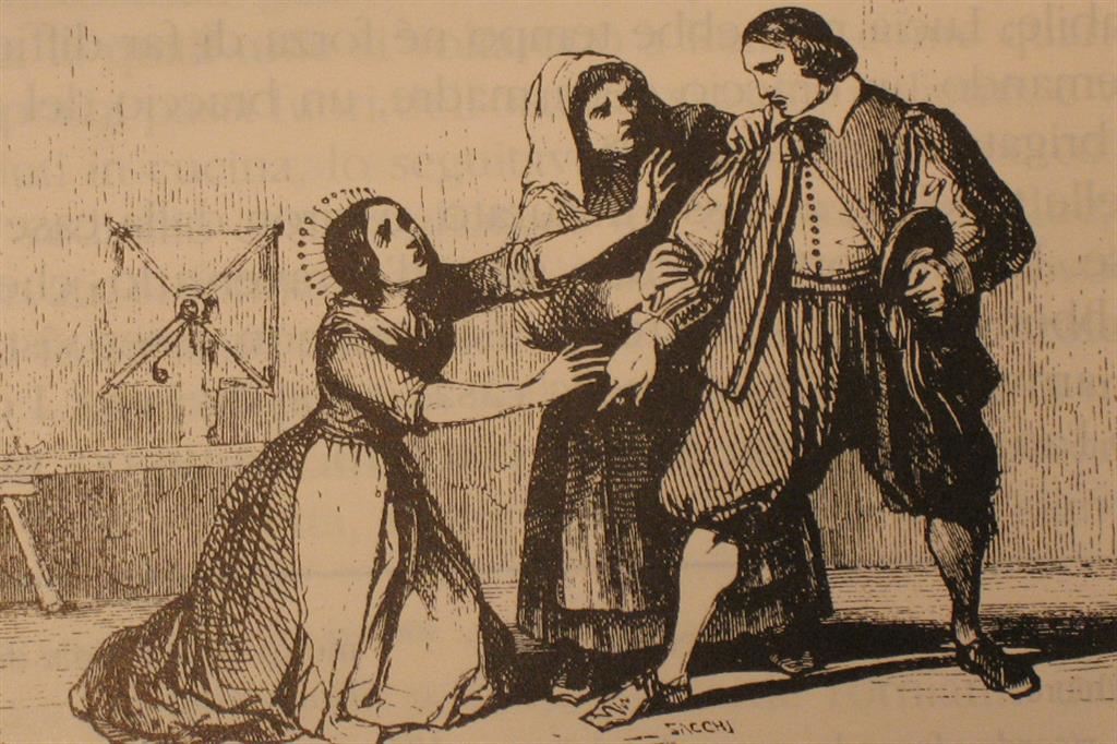 Illustrazione di Francesco Gonin tratta da un'edizione dei "Promessi sposi" del 1840