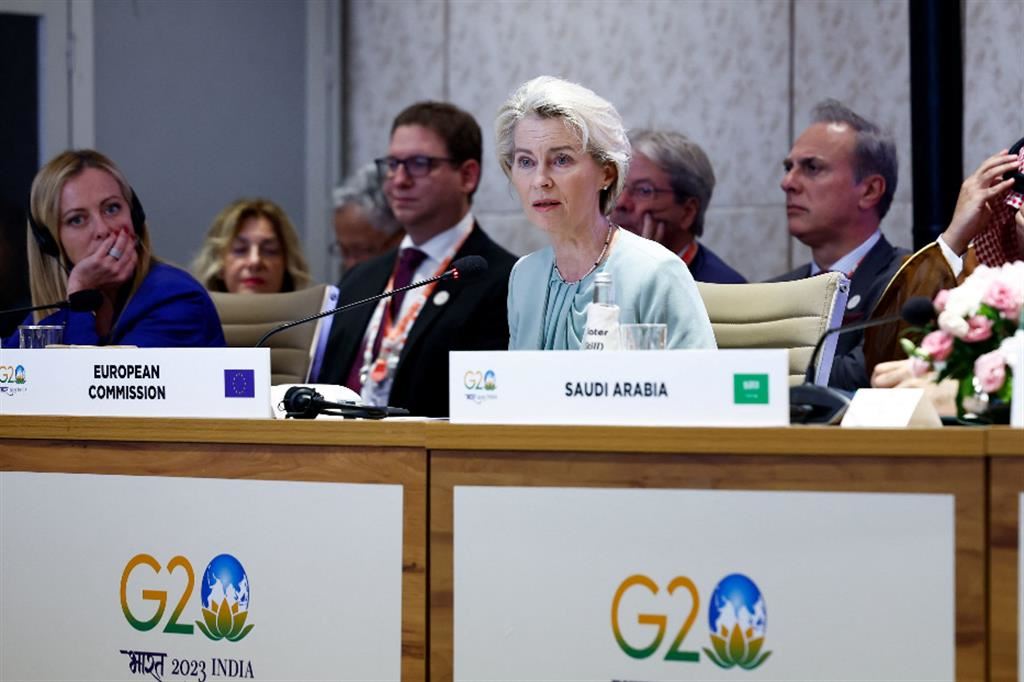 Giorgia Meloni con Ursula von der Leyen, presidente della Commissione, al recente G20 in India