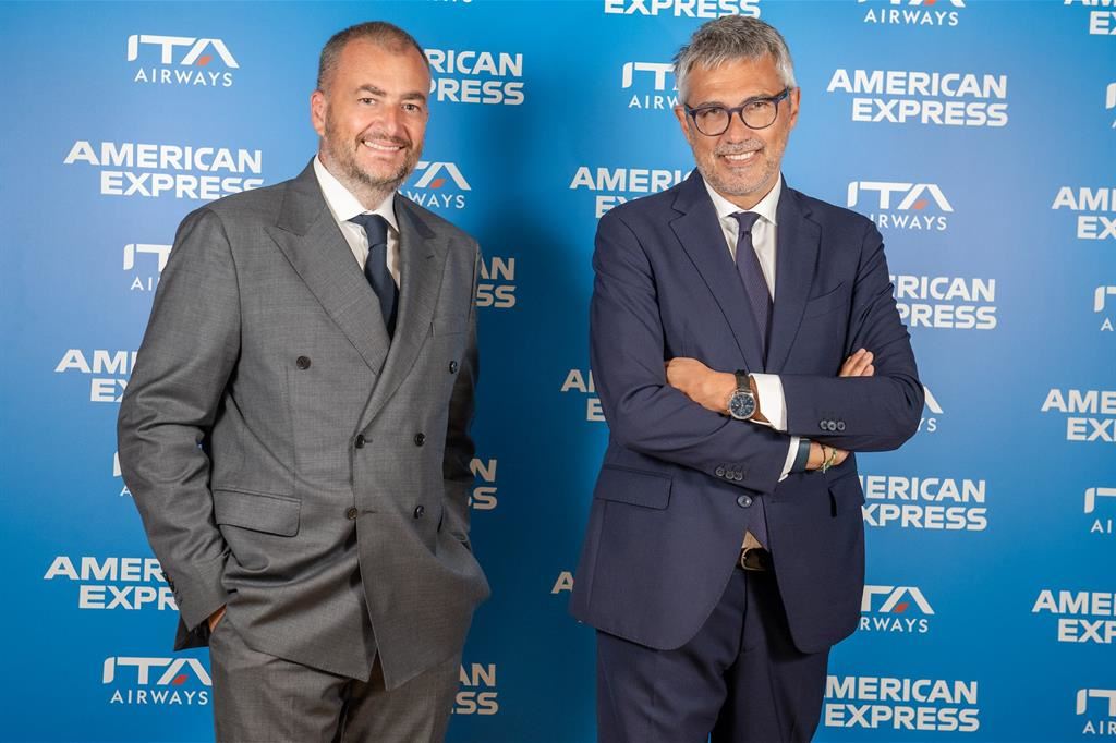 Enzo Quarenghi, ad di American Express Italia, e Fabio Lazzerini, ad e direttore generale di Ita Airways