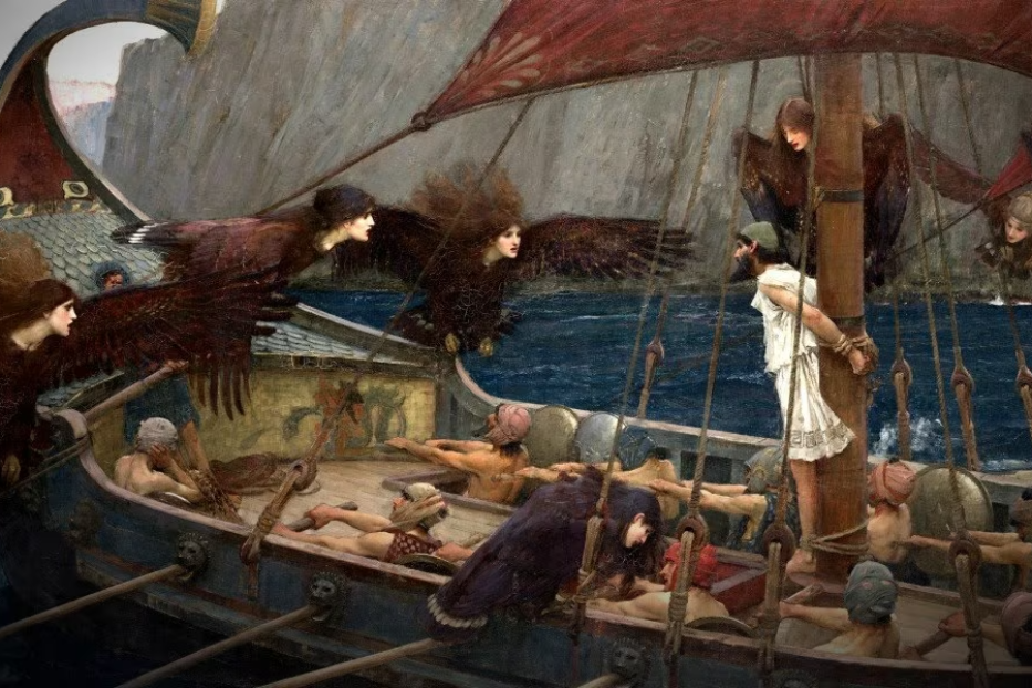 John William Waterhouse, "Ulisse e le Sirene", particolare