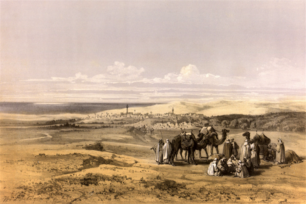 Charles van de Velde, “Ghuzzeh” (Gaza), da “Le Pays d’Israel” (1857)