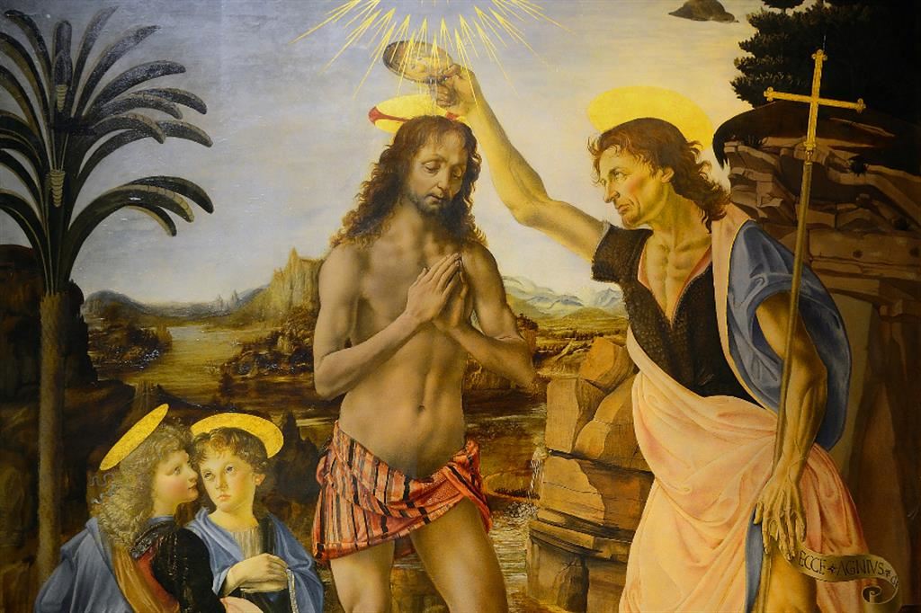 Il battesimo di Gesù di Andrea del Verrocchio