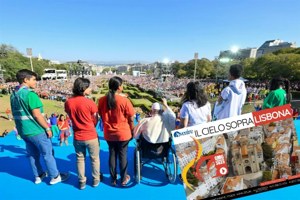 Il Papa con i giovani al Parque Eduardo VII durante la Gmg 2023