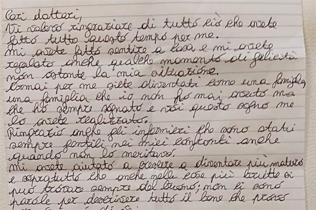 Il testo della lettera scritta a mano dal tredicenne di Napoli