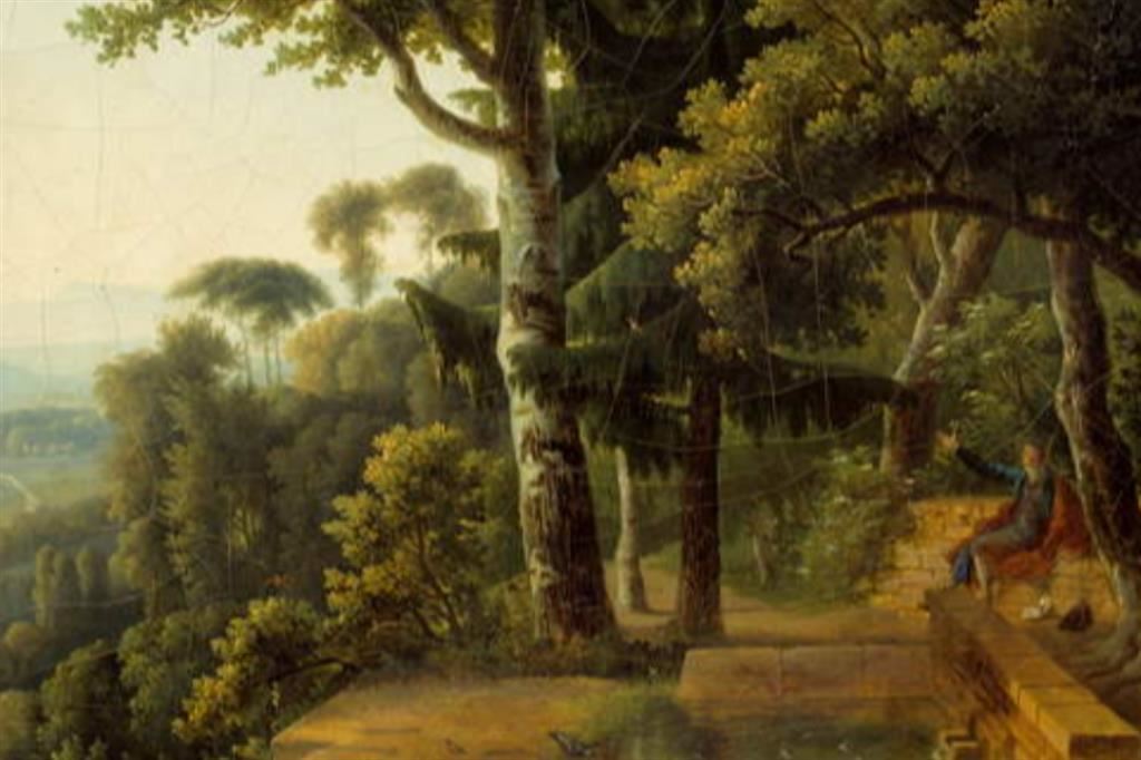 Alexandre Dunouy, “Jean Jacques Rousseau nel parco di Rochecardon”, 1795