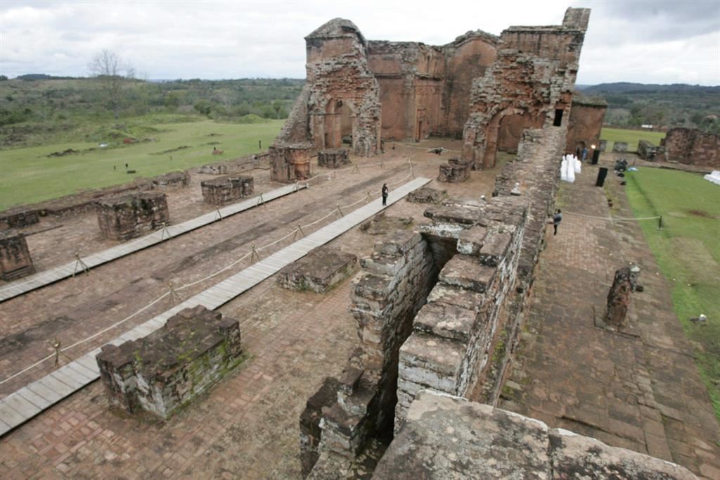 Le rovine della riduzione gesuitica Santísima Trinidad de Paraná, in Paraguay