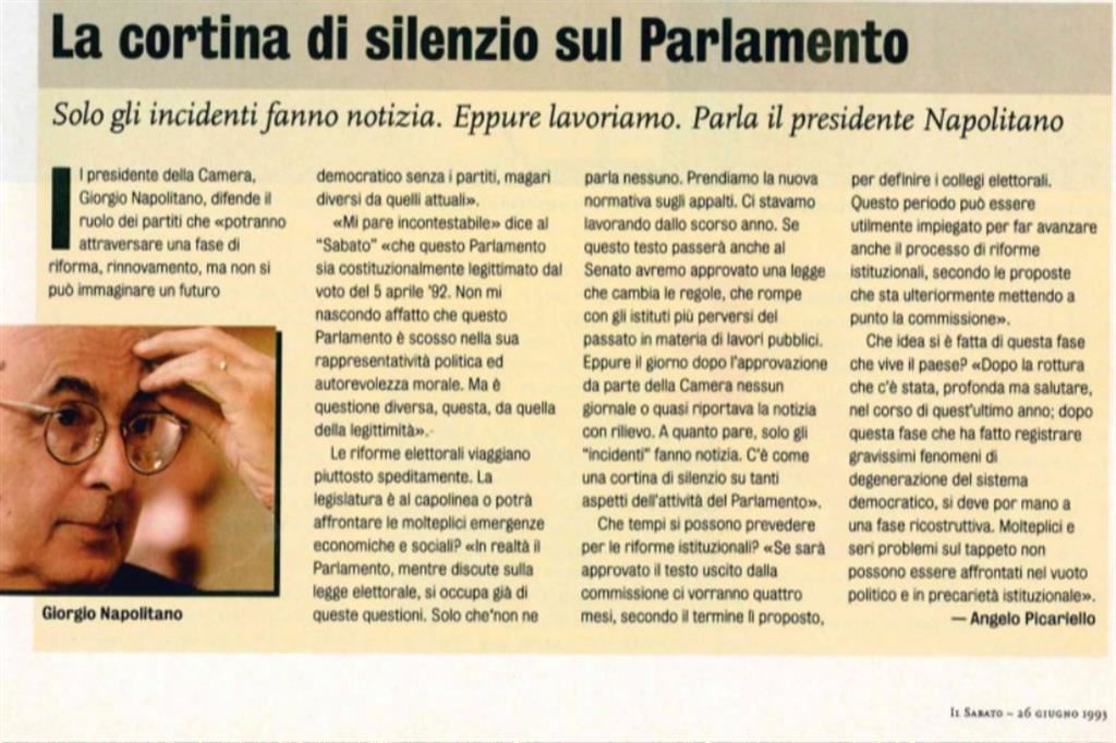 L'intervista a Napolitano del 1993