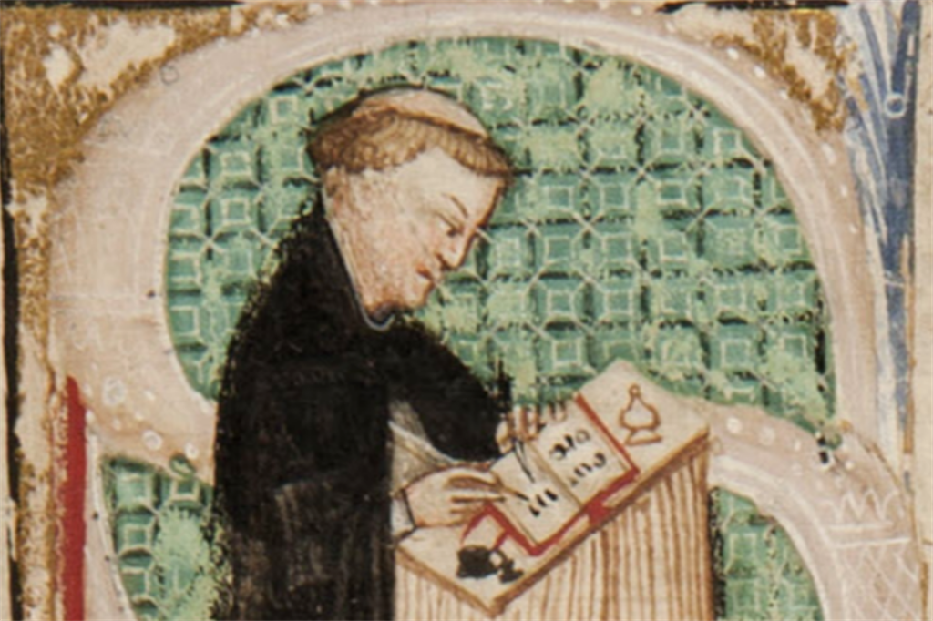 Galvano Fiamma in una miniatura del XIV secolo