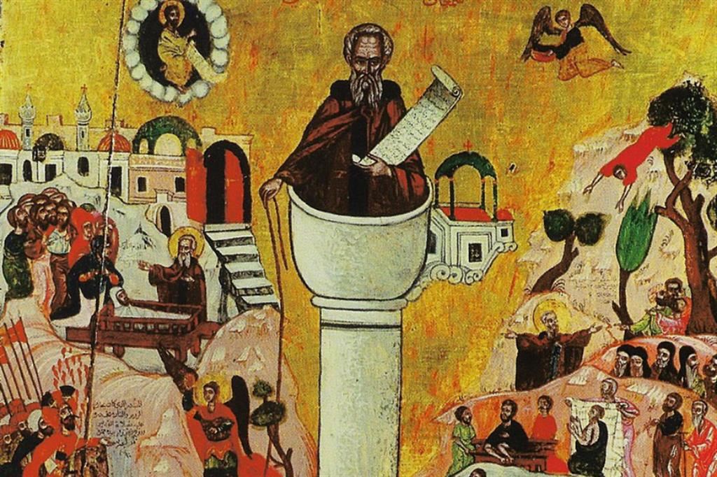 Un'icona araba rappresentante san Simeon il vecchio o lo Stilita