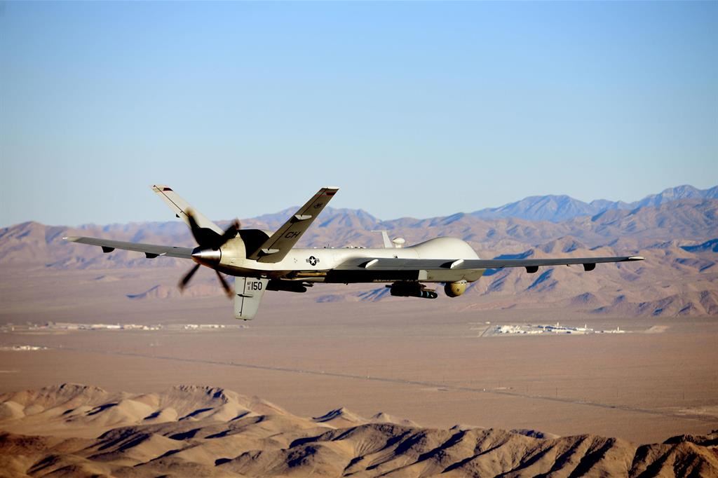 Un drone militare MQ-9 Reaper utilizzato da quasi vent'anni nelle operazioni di guerra: il velivolo testata sarebbe stato invece spèerimentale