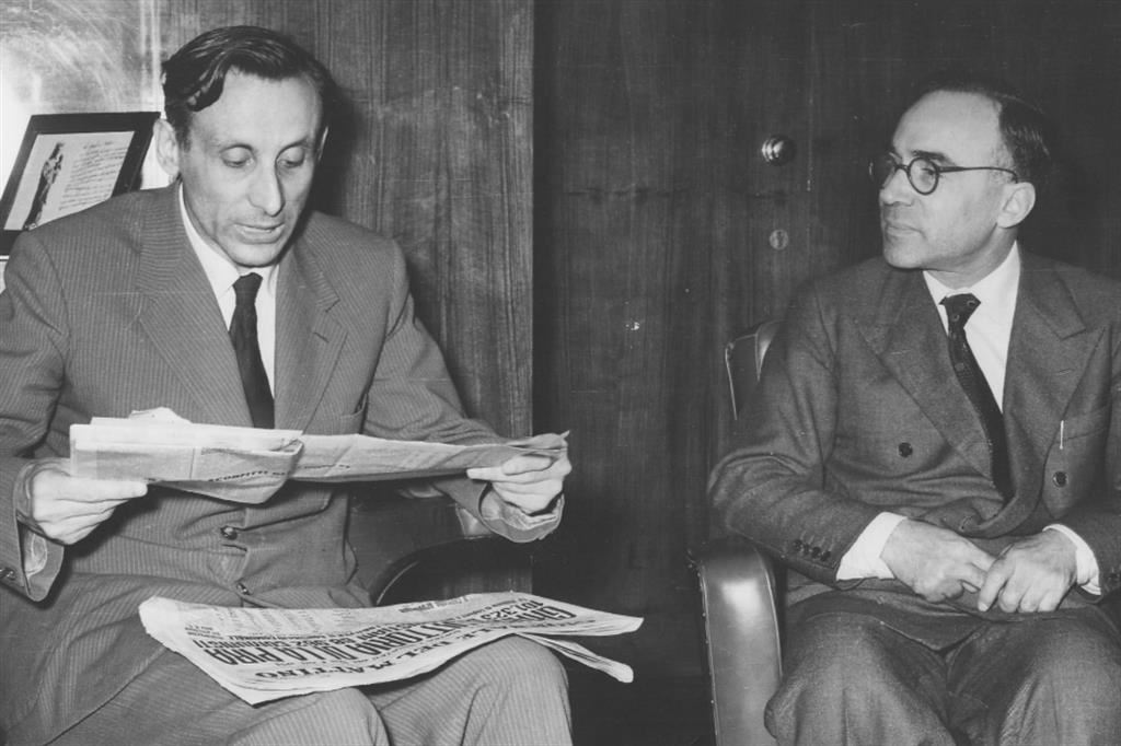 Giuseppe Dossetti e Giorgio La Pira nel 1956
