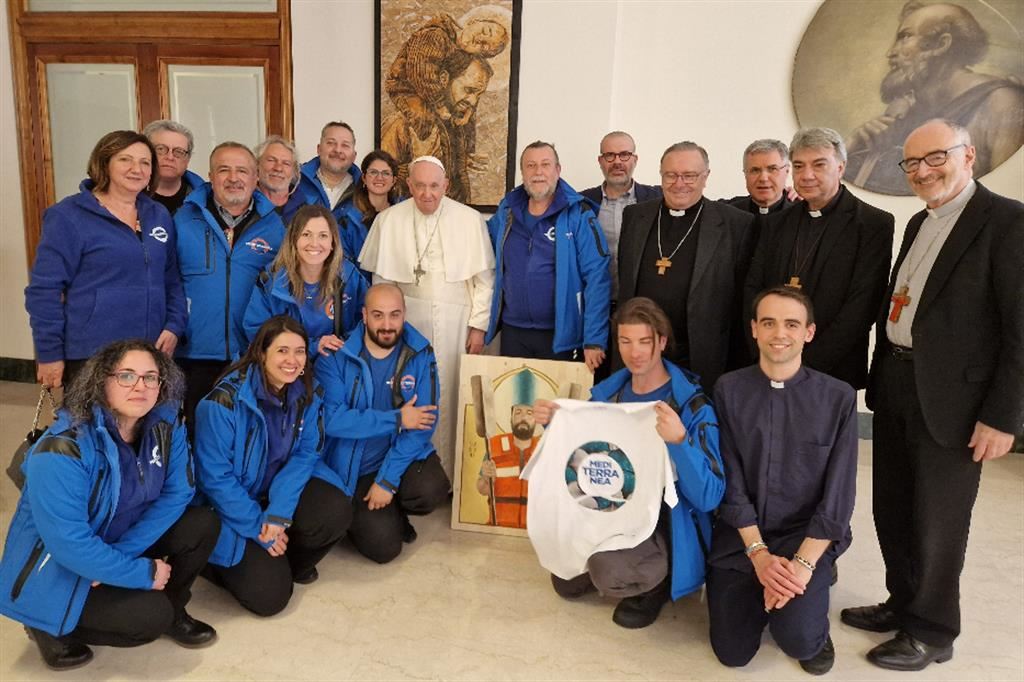 La delegazione di Mediterranea Saving Humans dal Papa