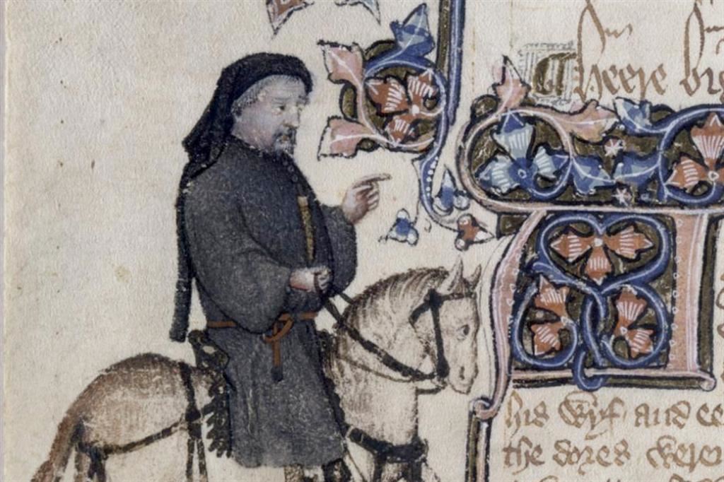 L'immagine di Chaucer pellegrino nel manoscritto Ellesmere dei "Canterbury Tales" conservato nella Huntington Library di San Marino, California