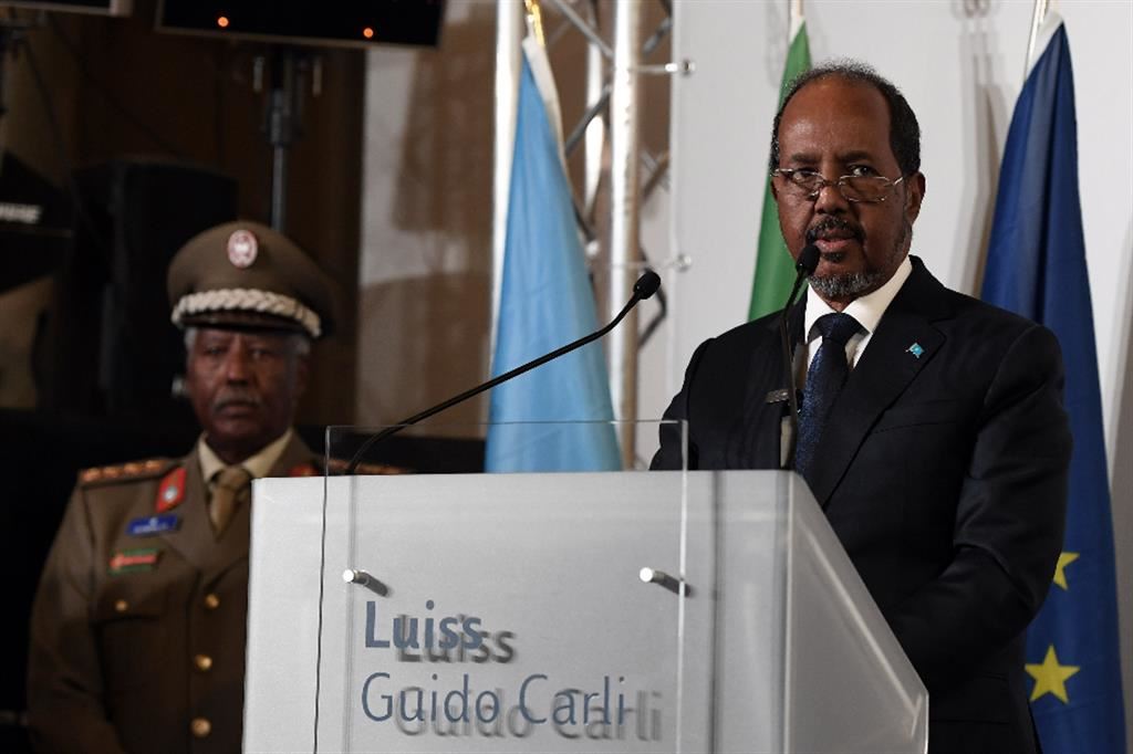 Il Presidente della Repubblica Federale di Somalia, Hassan Sheikh Mohamud interviene al meeting organizzato alla Luiss a Roma