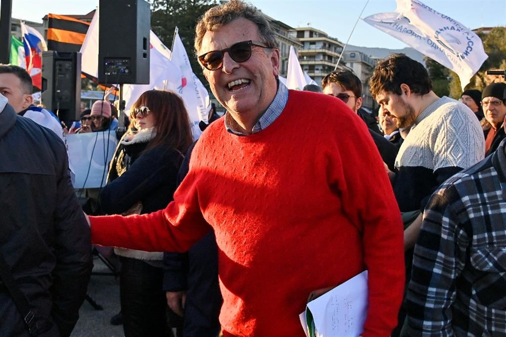 Ugo Mattei durante il Festival del disarmo a Sanremo dell' 11 febbraio 2023