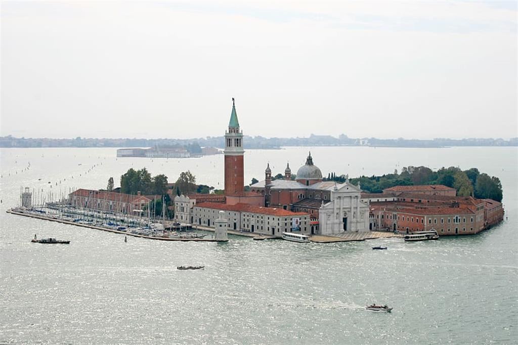 L'isola e il monastero di San Giorgio Maggiore, a Venezia, sede del Padiglione della Santa Sede alla 18a Biennale Architettura