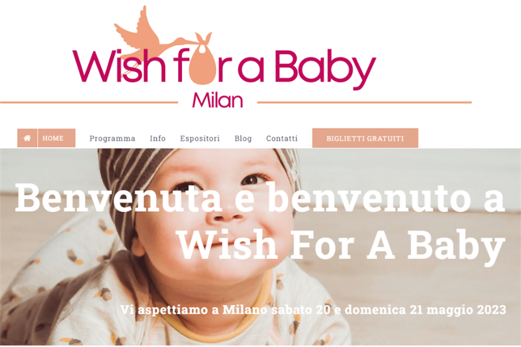 La pagina internet di Wish for a baby