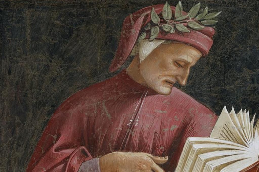 Luca Signorelli, "Dante", affresco, 1499-1502 (particolare tratto dalle "Storie degli ultimi giorni", cappella di San Brizio, Duomo di Orvieto)