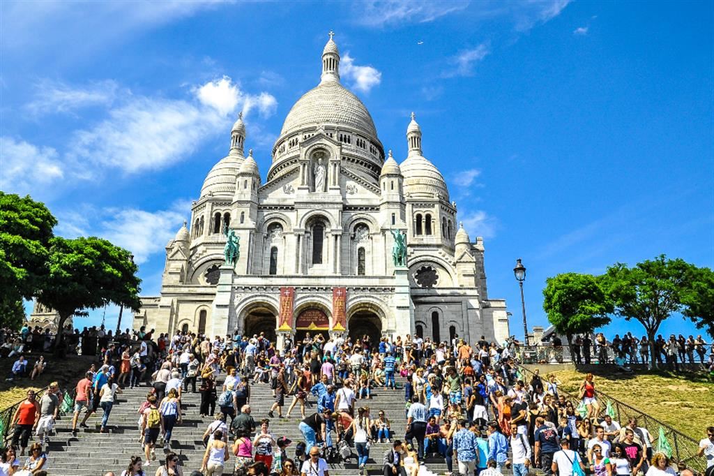 La Basilica del Sacro Cuore di Gesù di Montmartre a Parigi, Francia