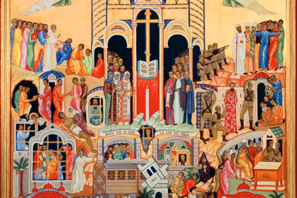 L’Icona dei Nuovi Martiri e dei testimoni della fede del XX secolo, dipinta da Renata Sciachì della Comunità di Sant’Egidio