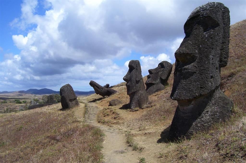 Moai sull'Isola di Pasqua, o Rapa Nui