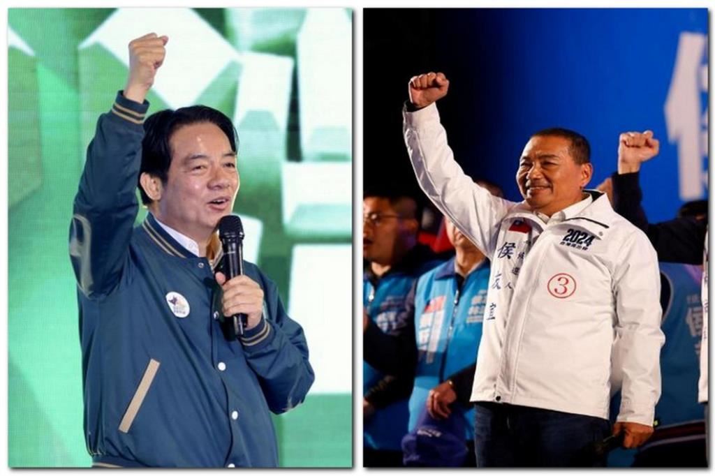 Da sinistra: Lai Ching-te, attuale vicepresidente in corsa per il Partito democratico progressista e favorito nei sondaggi, e Hou Yu-ih del Kuomintang, assertore di un maggiore avvicinamento a Pechino