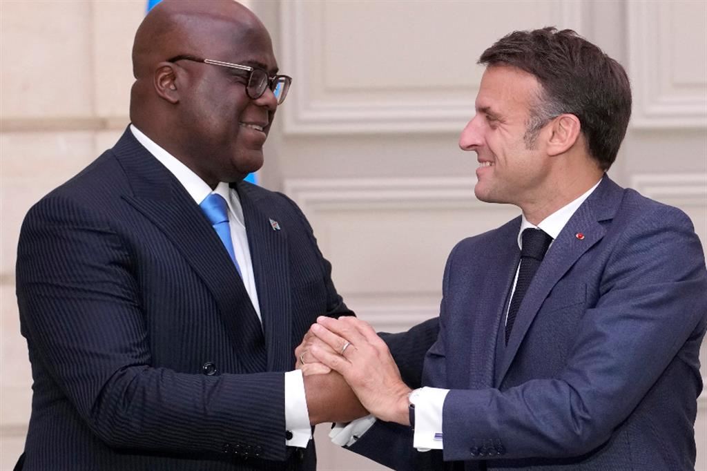 Il presidente congolese Felix Tshisekedi a Parigi con il collega francese Emmanuel Macron