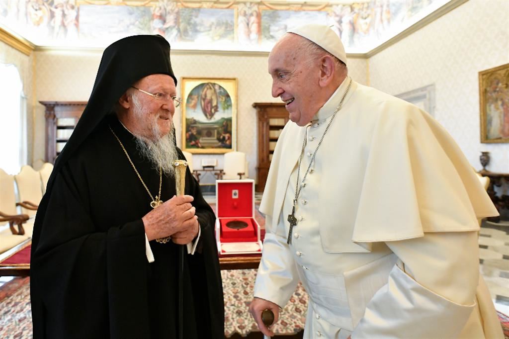 Papa Francesco con il patriarca ortodosso Bartolomeo