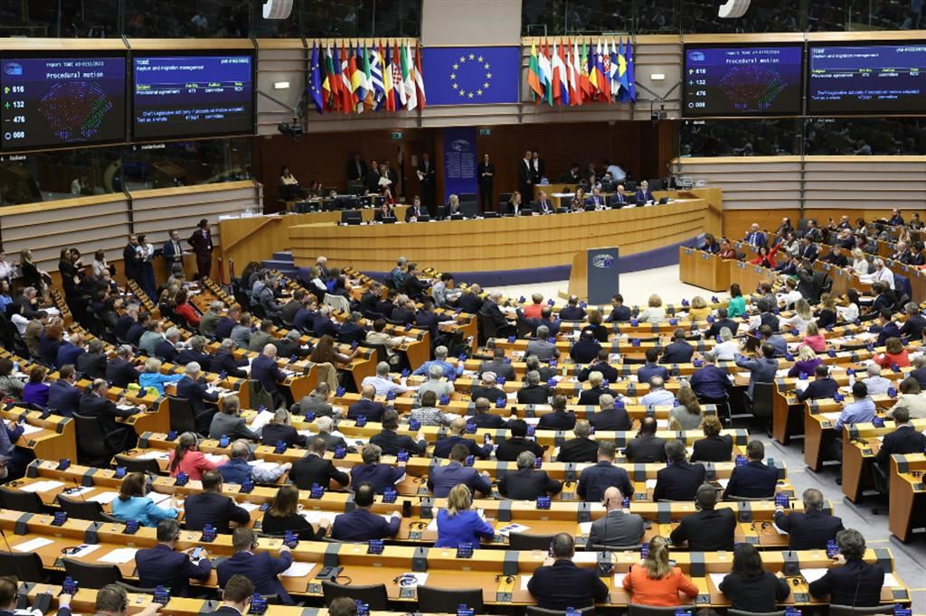 L'assemblea parlamentare europea nella sede della Ue di Bruxelles