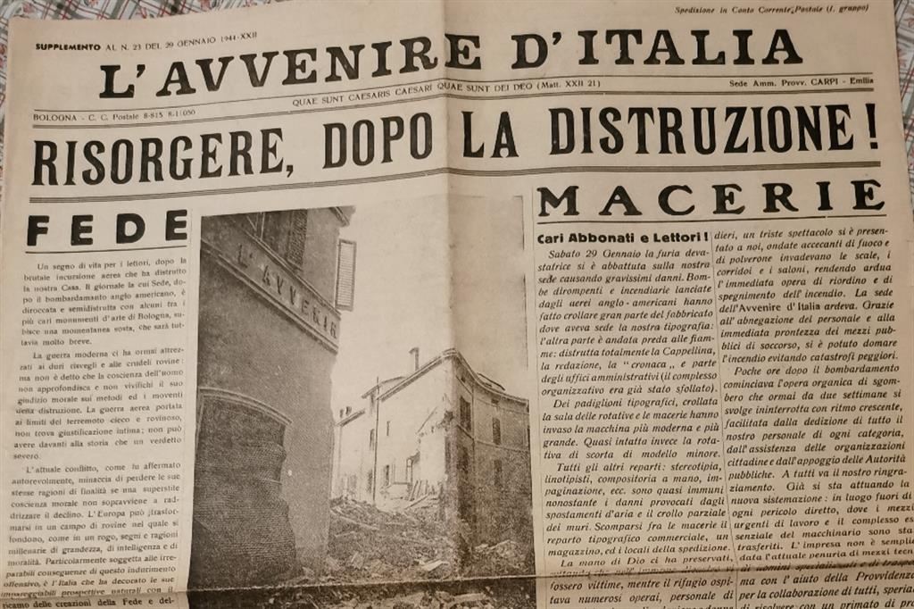 La prima pagina de "L'Avvenire d'Italia" del 29 gennaio 1944