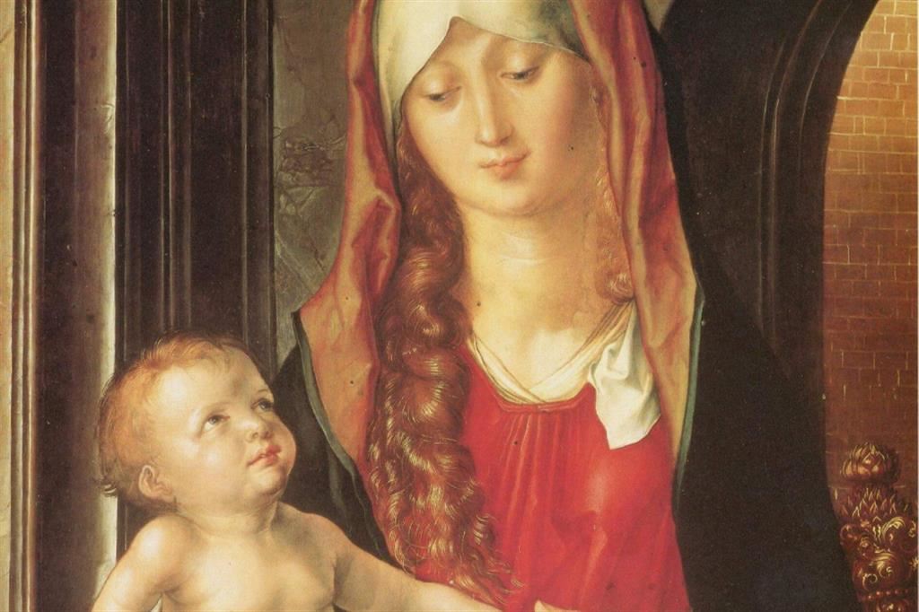 Albrecht Dürer, “Madonna col Bambino” (particolare)