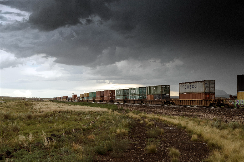 Carol M. Highsmith, “Freight train Seligman, Arizona”, 2017