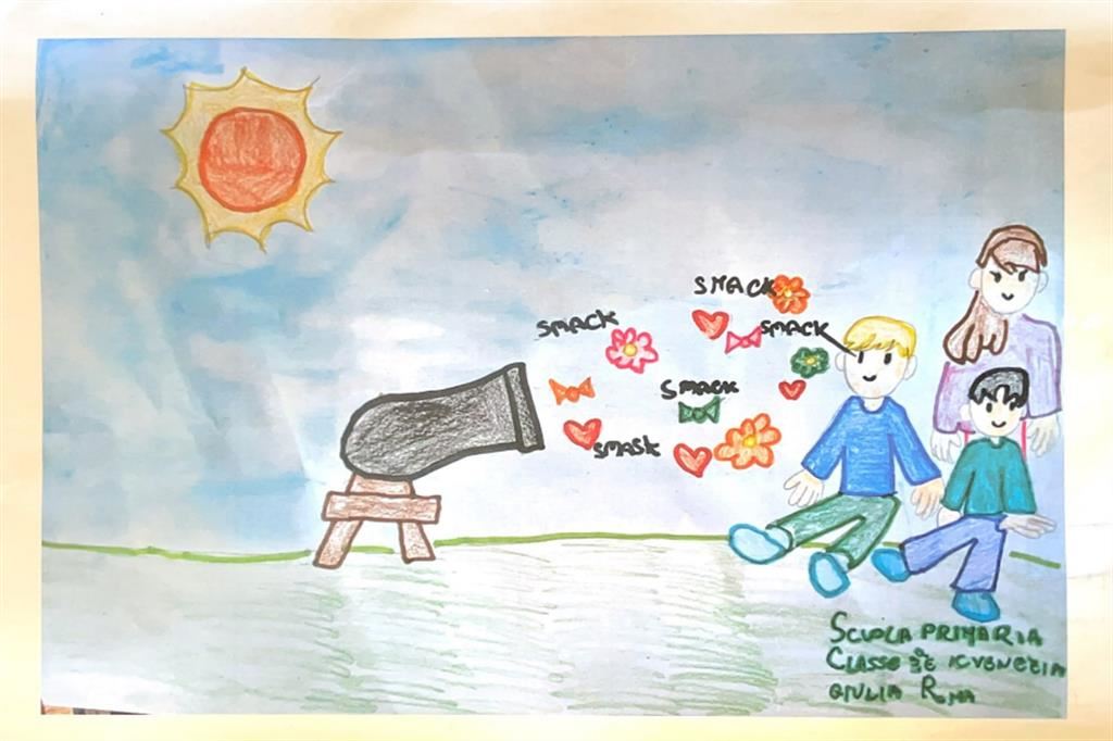 Uno dei disegni inviati dai bambini al Papa in vista dell'incontro di maggio