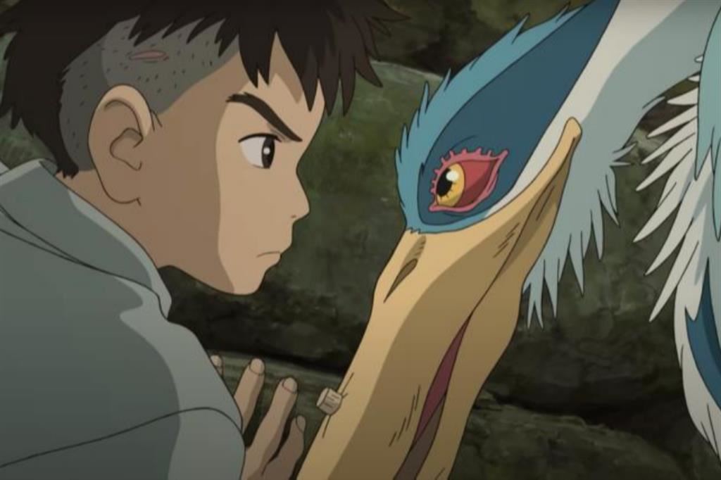 Una  scena del film di animazione “Il ragazzo e l’airone”, ultimo gioiello del regista giapponese Hayao Miyazaki