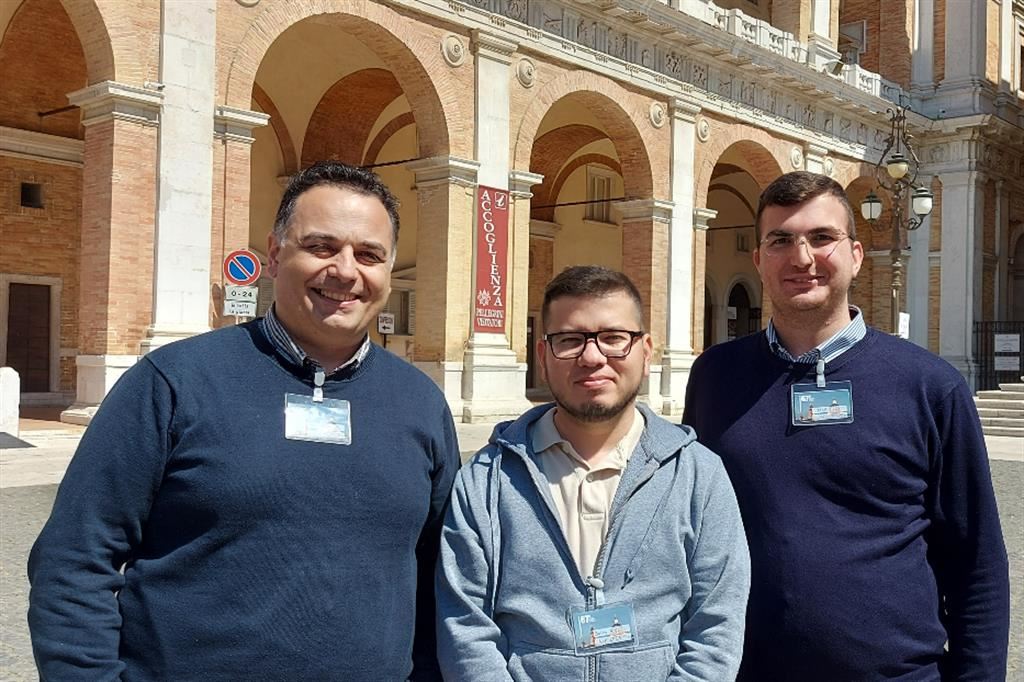 Alcuni dei seminaristi che hanno partecipato al Convegno di Loreto: da sinistra Andrea Sorrentino, Carlos Vigil, Mario Grieco
