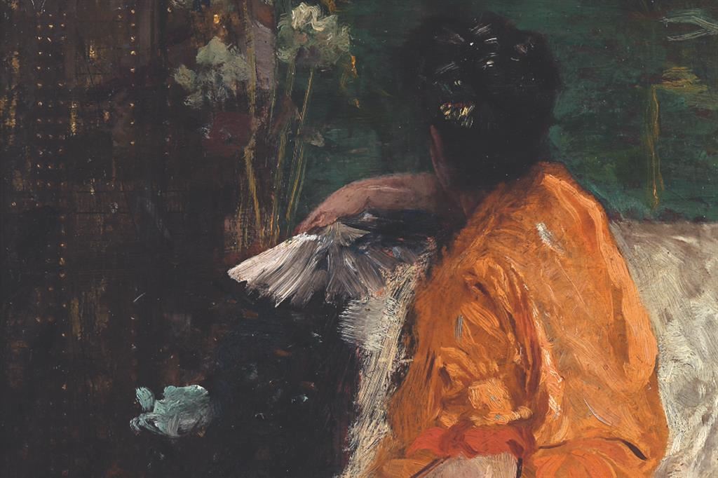 Giuseppe De Nittis, “Il Kimono color arancio”, 1883-1884 (particolare)